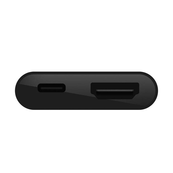 Belkin USB-C to HDMI Adapter + Charge (Supports 4K UHD Video, Pass-Through Power up to 60W for Connected Devices) HDMI Adapter- Black