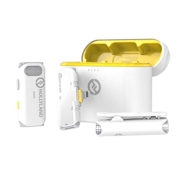 Hollyland LARK C1 DUO 2-Person Wireless Microphone System with Lightning Connector for iOS Devices (White, 2.4 GHz)