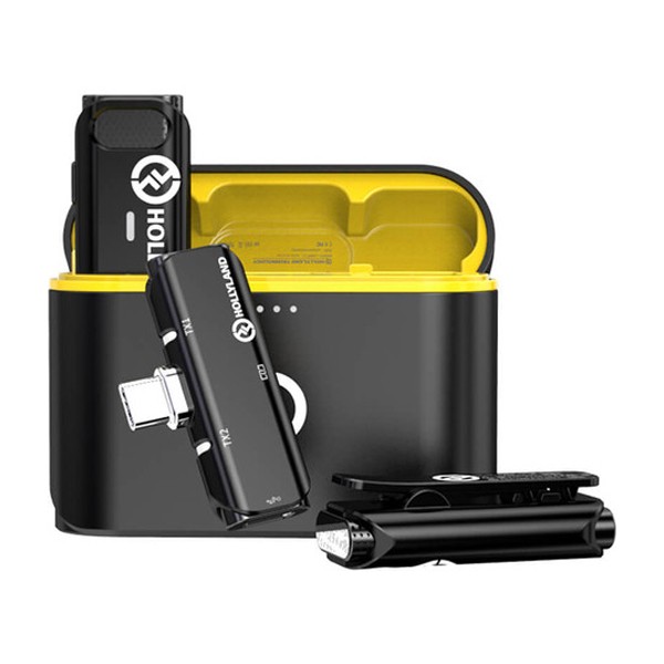 Hollyland LARK C1 DUO 2-Person Wireless Microphone System with USB-C Connector for Mobile Devices (Black, 2.4 GHz)