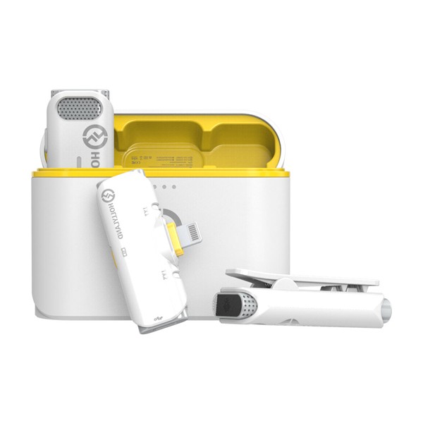 Hollyland LARK C1 DUO 2-Person Wireless Microphone System with Lightning Connector for iOS Devices (White, 2.4 GHz)