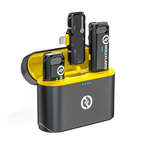 Hollyland LARK C1 DUO 2-Person Wireless Microphone System with Lightning Connector for iOS Devices (Black, 2.4 GHz)